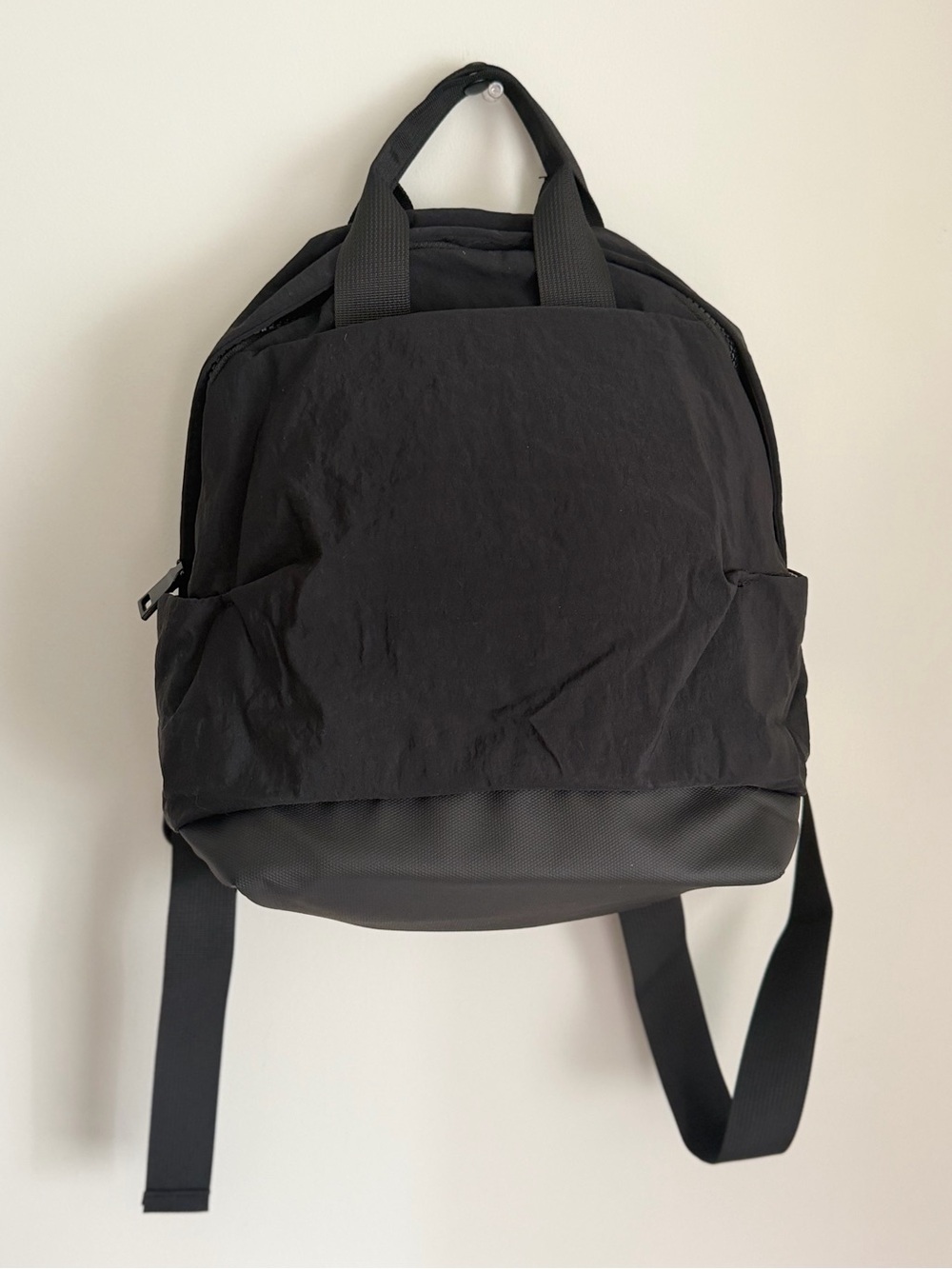 Black Nylon Small Backpack